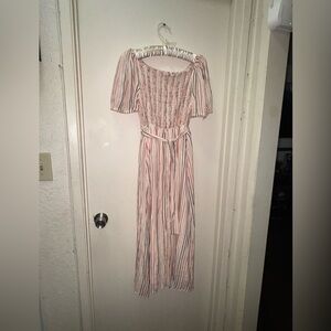 Chic Striped Off-Shoulder Maxi Dress